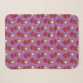 Couverture Sherpa Chat mignon avec Ballons de Coeur Rouge (Devant (Horizontal))