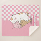 Couverture Sherpa Chat mignonne avec cône de crème glacée (Devant (Horizontal))