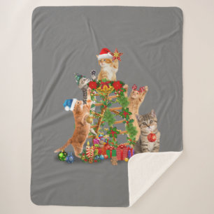 Couverture Sherpa Chat Noël Arbre Vilaire Noël Chat Maman Chat Papa