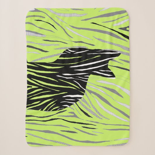 Couverture Sherpa Chat noir en herbe folle (Devant)