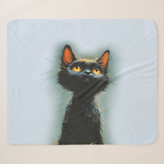 Couverture Sherpa Chat noir enchanté (Devant (Horizontal))