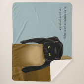 Couverture Sherpa Chat noir Funny Sassy Blue (Devant)