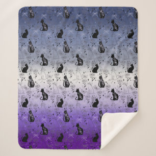 Couverture Sherpa Chat noir Pride Bouton Lesbienne - Mystical Witchy