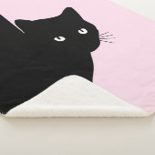 Couverture Sherpa Chat noir rusé rose (3/4)