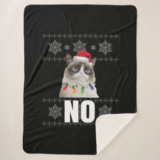 Couverture Sherpa Chat Non Grumpy Xmas Chats Pas De Vilains Cadeaux