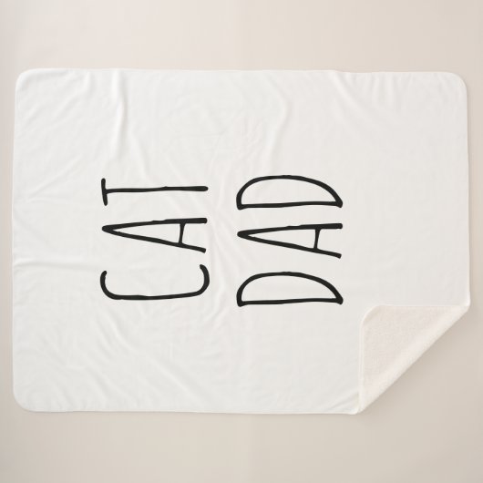 Couverture Sherpa "Chat Papa" Simple Farmhouse moderne (Devant (Horizontal))