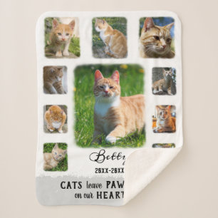Couverture Sherpa Chat Photo personnalisée Collage de bordures fan