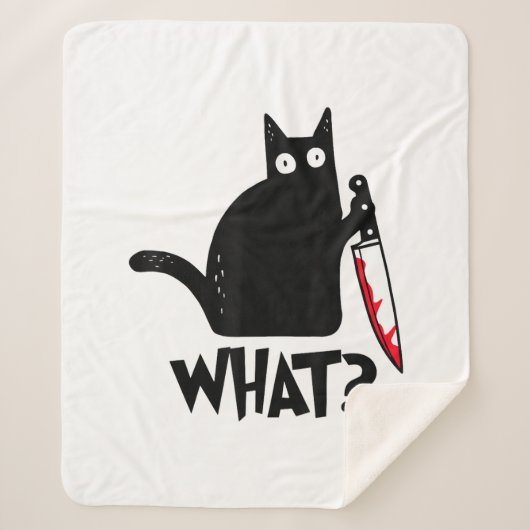 Couverture Sherpa Chat Qu'est-ce que_ Drôle Chat Noir  (Devant)