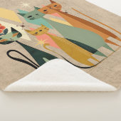 Couverture Sherpa Chat Retro Sherpa Blanket, Retro (3/4)
