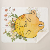 Couverture Sherpa Chat roux endormi (Devant (Horizontal))