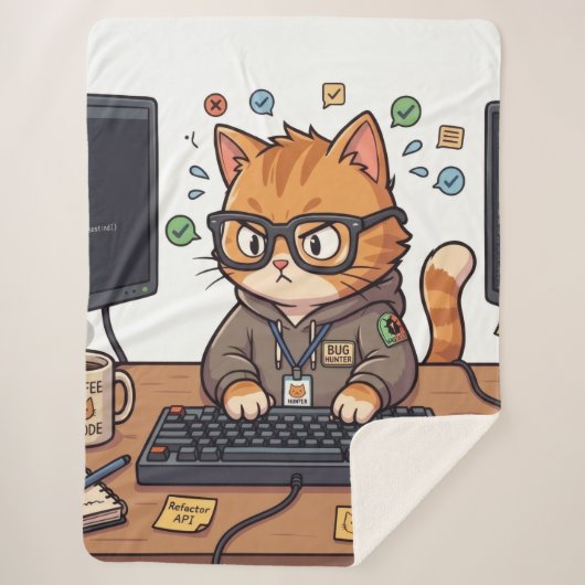 Couverture Sherpa Chat Royal (Devant)
