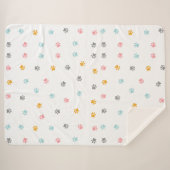 Couverture Sherpa Chat Sherpa Fleece Empreinte de patte Blanket (Devant (Horizontal))