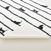 Couverture Sherpa Chat Silhouette rayures Abstrait main tiré Motif (3/4)