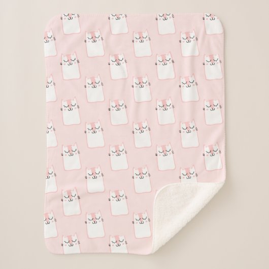 Couverture Sherpa Chat souriant (Devant)