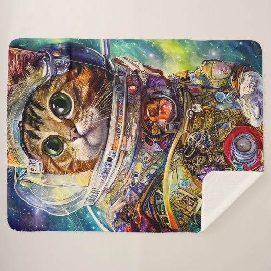 Couverture Sherpa Chat spatial futuriste (Devant (Horizontal))