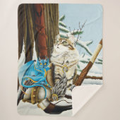 Couverture Sherpa Chat viking et dragon bleu (Devant)
