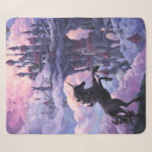 Couverture Sherpa Château de licorne peinture d'art (Devant (Horizontal))