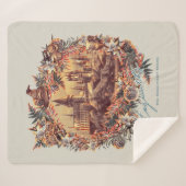 Couverture Sherpa CHÂTEAU HOGWARTS™ Graphique floral (Devant (Horizontal))