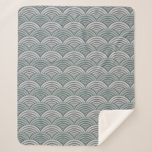 Couverture Sherpa Château Japandi Ferme Gris Monochromatique Vagues