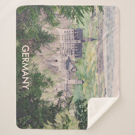 Couverture Sherpa Château Retro Neuschwanstein en Allemagne (Devant)
