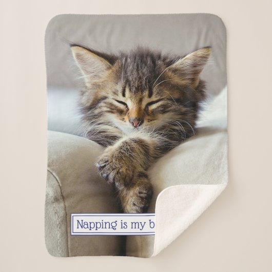 Couverture Sherpa Chaton dormant (Devant)