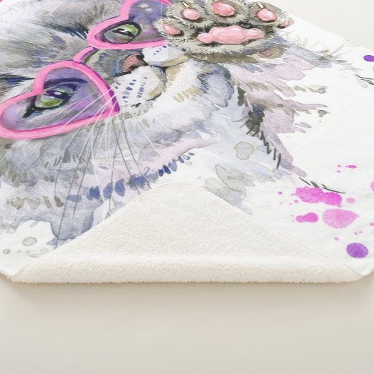 Couverture Sherpa Chaton mignon d'aquarelle (3/4)