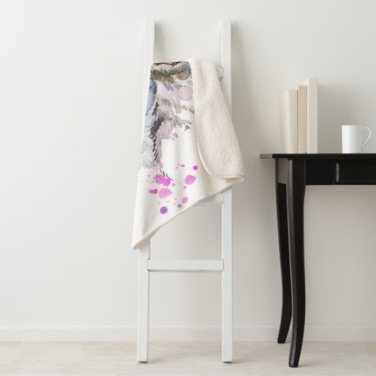 Couverture Sherpa Chaton mignon d'aquarelle (En situation)