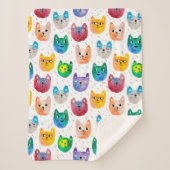 Couverture Sherpa Chats aquarelles et amis (Devant)