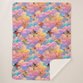 Couverture Sherpa Chats bien habillés faisant des Empreintes de patt (Devant)