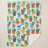 Couverture Sherpa Chats dans les pots à fleurs (Devant)