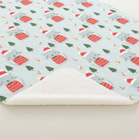 Couverture Sherpa Chats de Noël mignons (3/4)