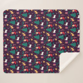 Couverture Sherpa Chats de Noël mignons (Devant (Horizontal))