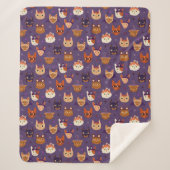 Couverture Sherpa Chats d'Halloween violet (Devant)