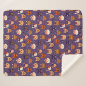 Couverture Sherpa Chats d'Halloween violet (Devant (Horizontal))