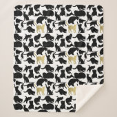 Couverture Sherpa Chats en or noir (Devant)