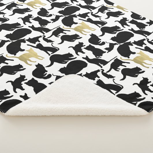 Couverture Sherpa Chats en or noir (3/4)