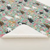 Couverture Sherpa Chats Fils vintages menthe (3/4)