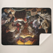 Couverture Sherpa Chats jouant au poker (Devant (Horizontal))