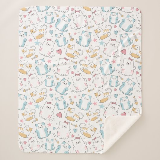 Couverture Sherpa Chats mignons (Devant)