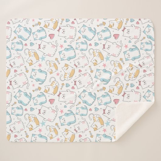 Couverture Sherpa Chats mignons (Devant (Horizontal))