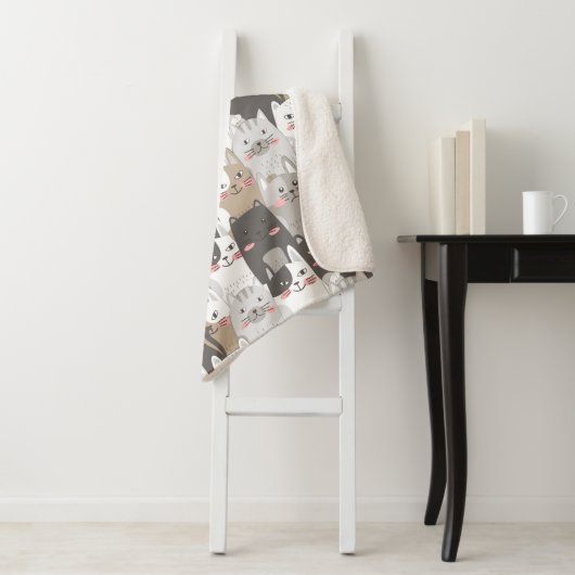 Couverture Sherpa Chats mignons (En situation)