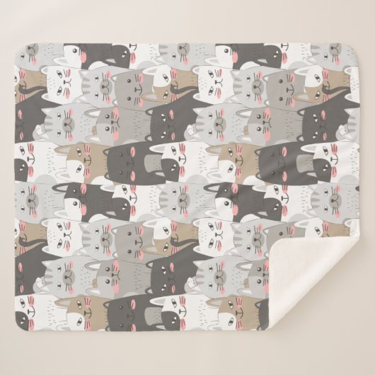 Couverture Sherpa Chats mignons (Devant (Horizontal))