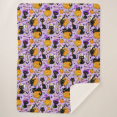 Couverture Sherpa Chats noirs citrouille Halloween Candy (Devant)
