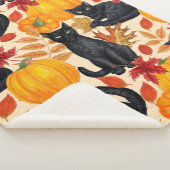 Couverture Sherpa Chats noirs et citrouilles (3/4)