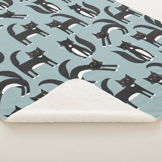 Couverture Sherpa Chats Tuxedo noirs et blancs (3/4)