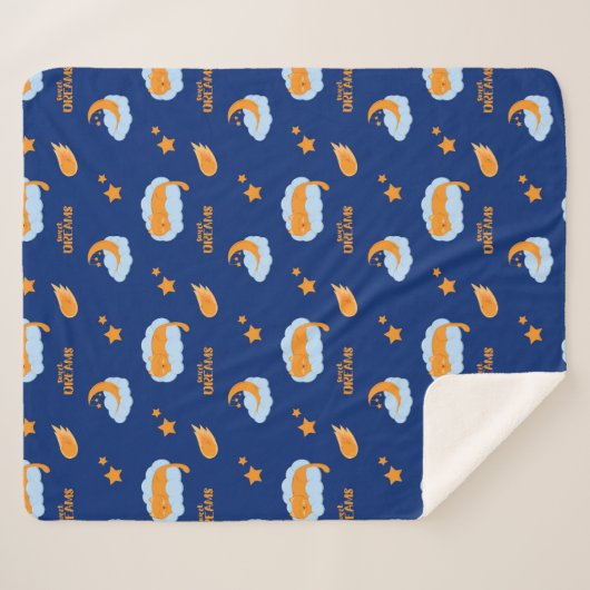 Couverture Sherpa Chatte endormi sur un nuage, rêves doux (Devant (Horizontal))