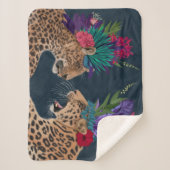 Couverture Sherpa Chaud House Leopards | Un couple (Devant)