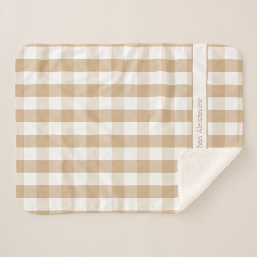 Couverture Sherpa Chauffage blanc bronzé Chauffer avec nom (Devant (Horizontal))