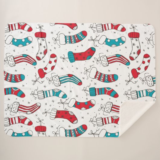 Couverture Sherpa Chaussettes de Noël (Devant (Horizontal))