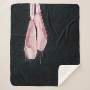 Couverture Sherpa Chaussures de ballet de rose d'art de bruit